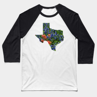 Red and Bluebonnets Blooming in Hillcountry fields in the state of Texas Baseball T-Shirt